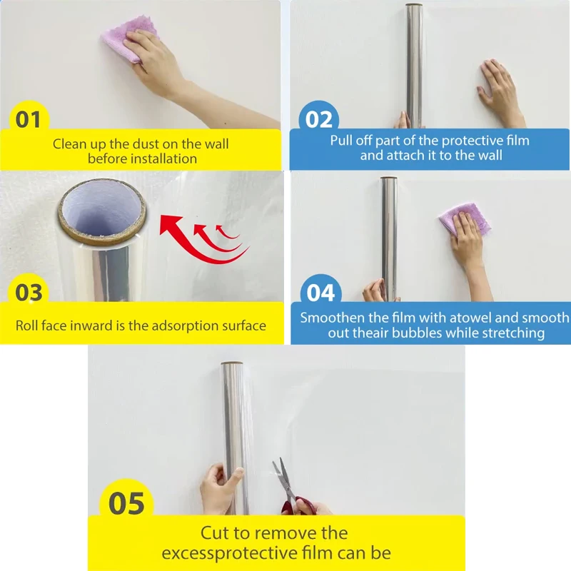 สติ๊กเกอร์ติดผนังแบบมีกาวในตัวห้องครัวและห้องนอนพื้นหลัง 40 ซม. วอลล์เปเปอร์โปร่งใสตกแต่งกันน้ําและทนน้ํามัน