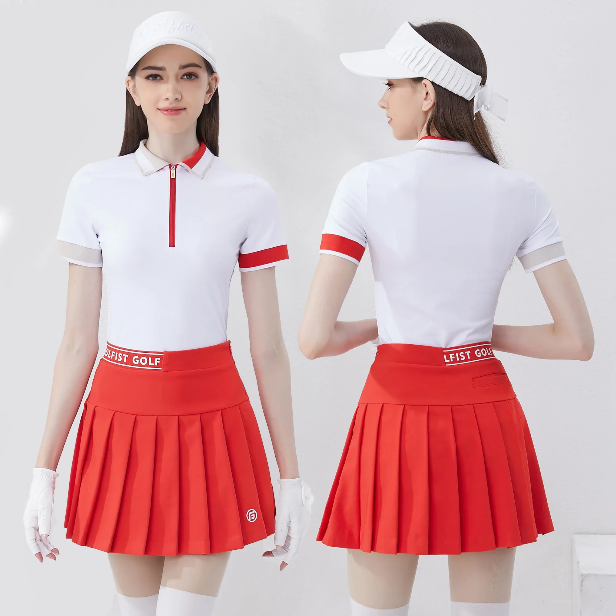 

Golfist 2024 New Golf Wear Ladies Polo Shirt Zipper Short Sleeve T-shirt Quick Dry Outdoor Athletic Tops Women's Golf Clothing