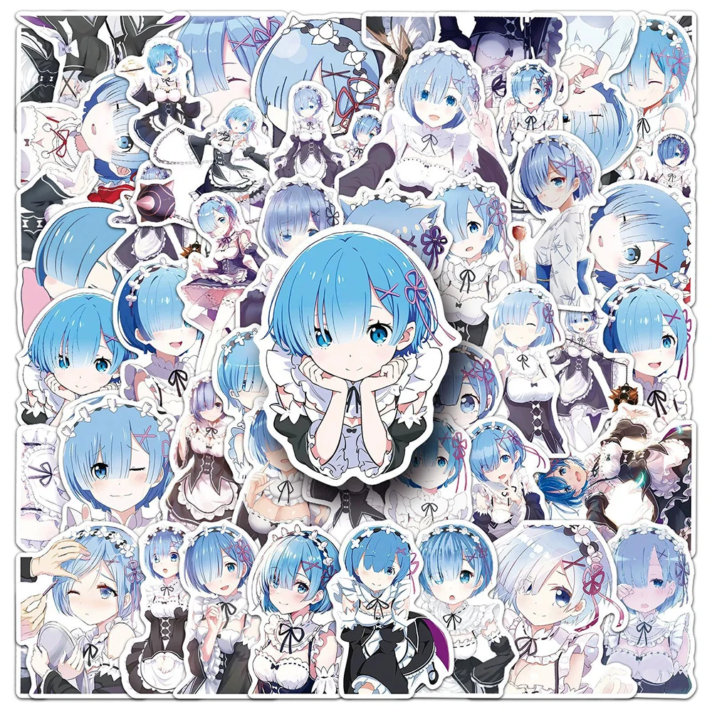 10/30/50pcs Anime Re:Life in a Different World From Zero Stickers DIY Water Bottle Stationery Phone Cute Rem Cartoon Girl Decals