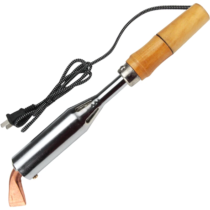 Electric Soldering Iron Wooden Handle 100w 150ww 200w 300w External Heating Type Kebao Brand Elbow Copper Tip Leather Hand Tools