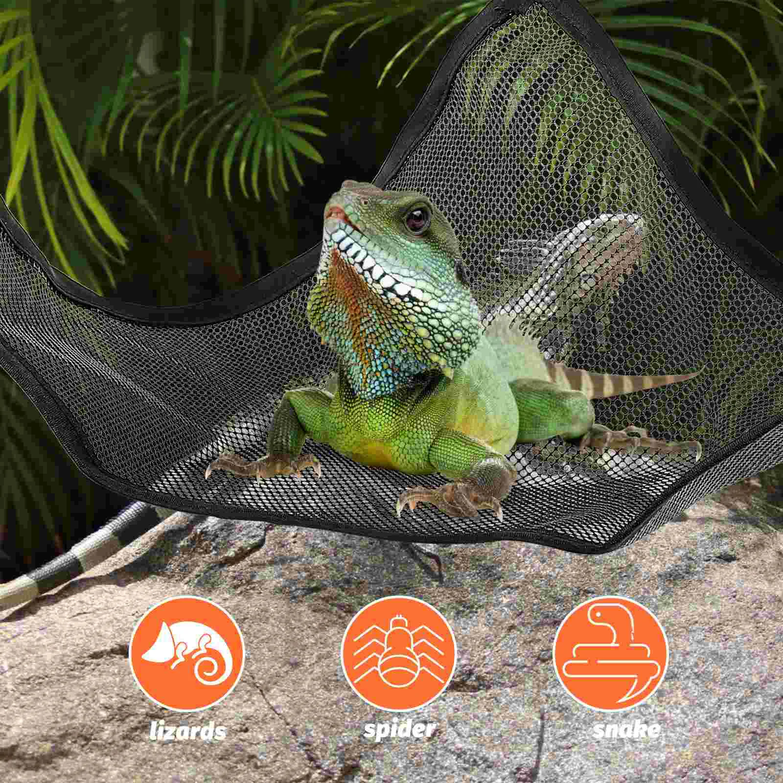 2 Pcs Lizard Hammock Pet Accessory Snake Hanging Bed Swing Glue Net Mesh Reptile Plaything Lizards