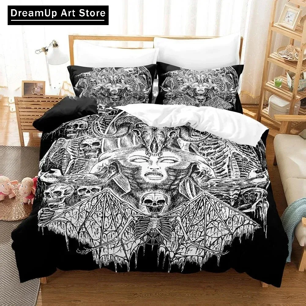 3D Printed Dark Satanic Bedding Set Cute Quilt Cover Bed Cover With Pillowcase Twin Single Queen King Size Boys Adult Home