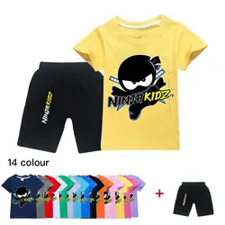 Gra NINJA KIDZ kostium niemowlęce dziewczynki letnie ubrania dla dzieci kreskówka strój sportowy maluch chłopcy Catnap T Shirt + szorty 2 szt zestawy