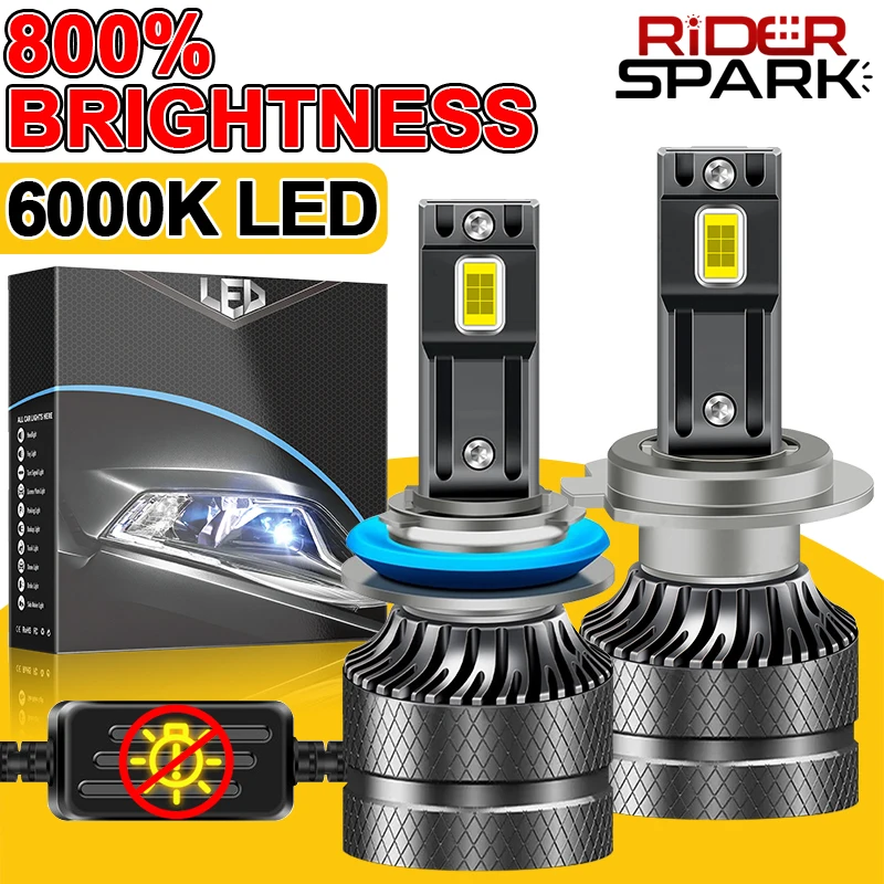 

H4 Светодиодная автомобильная фара H1 H7 H8 H9 H11 9005 9006 HB3 HB4 9012 HIR2 Canbus Автоматические противотуманные фары высокой мощности 12 шт. CSP 6000K Светодиодная лампа 12 В