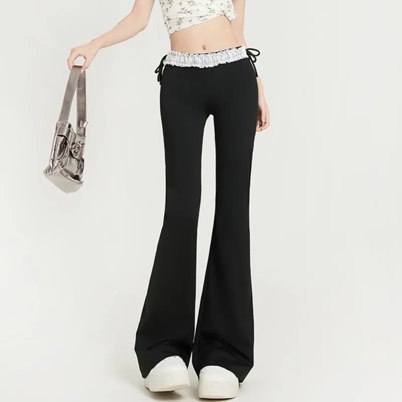 

2024 new Women's Slimming Pant low Waist elastic Straight Drooping Mopping Casual Trousers Flare Pants y2k pantalones