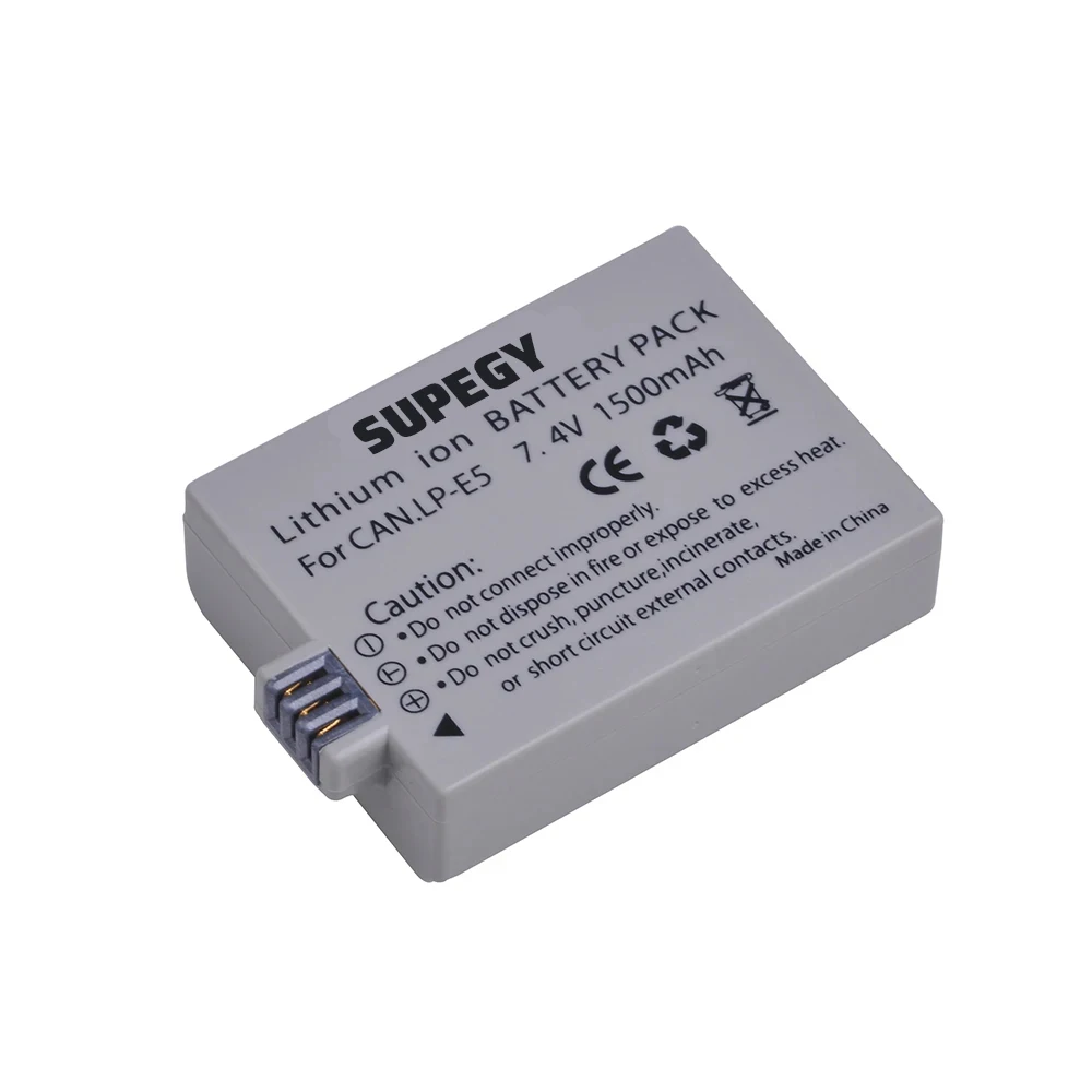 1Pcs 1500mAh 7.4V LP-E5 LPE5 LP E5 Camera Battery for Canon EOS 450D 500D 1000D Kiss X3 Kiss F Rebel Xsi Camera Batteries