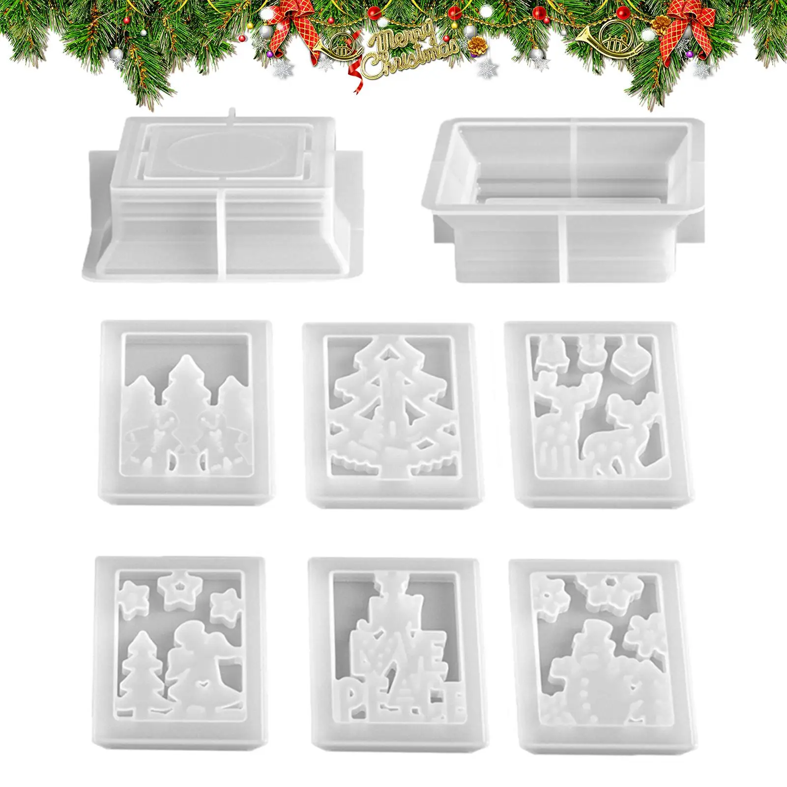 

Christmas Molds Silicone Flexible Craft Supplies Christmas Candle Molds Holiday Decor For Wax Plaster Party Lantern Home Decor