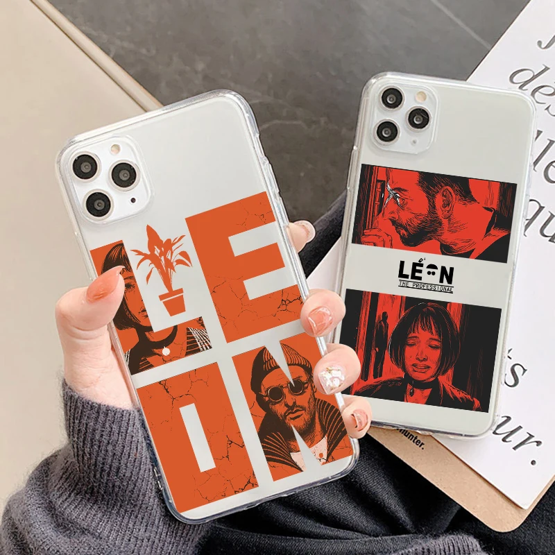 Movie Killer Leon Uncle Girl Couple Phone Case For iPhone 11 12 13 Pro Max X XR Xs Max 7 8 Plus Clear Fundas For iPhone 13 Cover