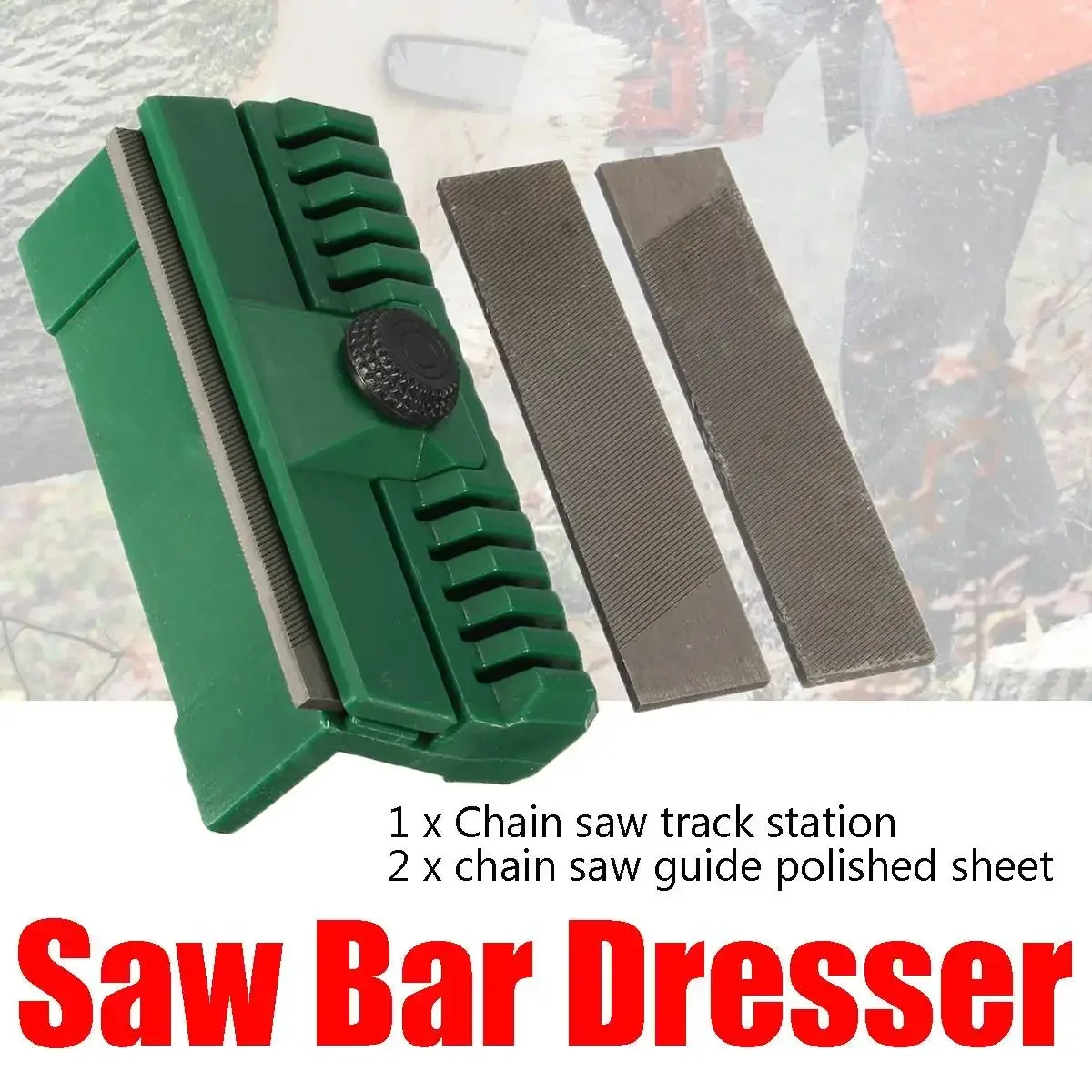 3pcs Chainsaw Chain Guide Bar Rail Dresser File with 2 Files Lawn Mower Chainsaw Tool Chainsaw Chain Guide Bar Set