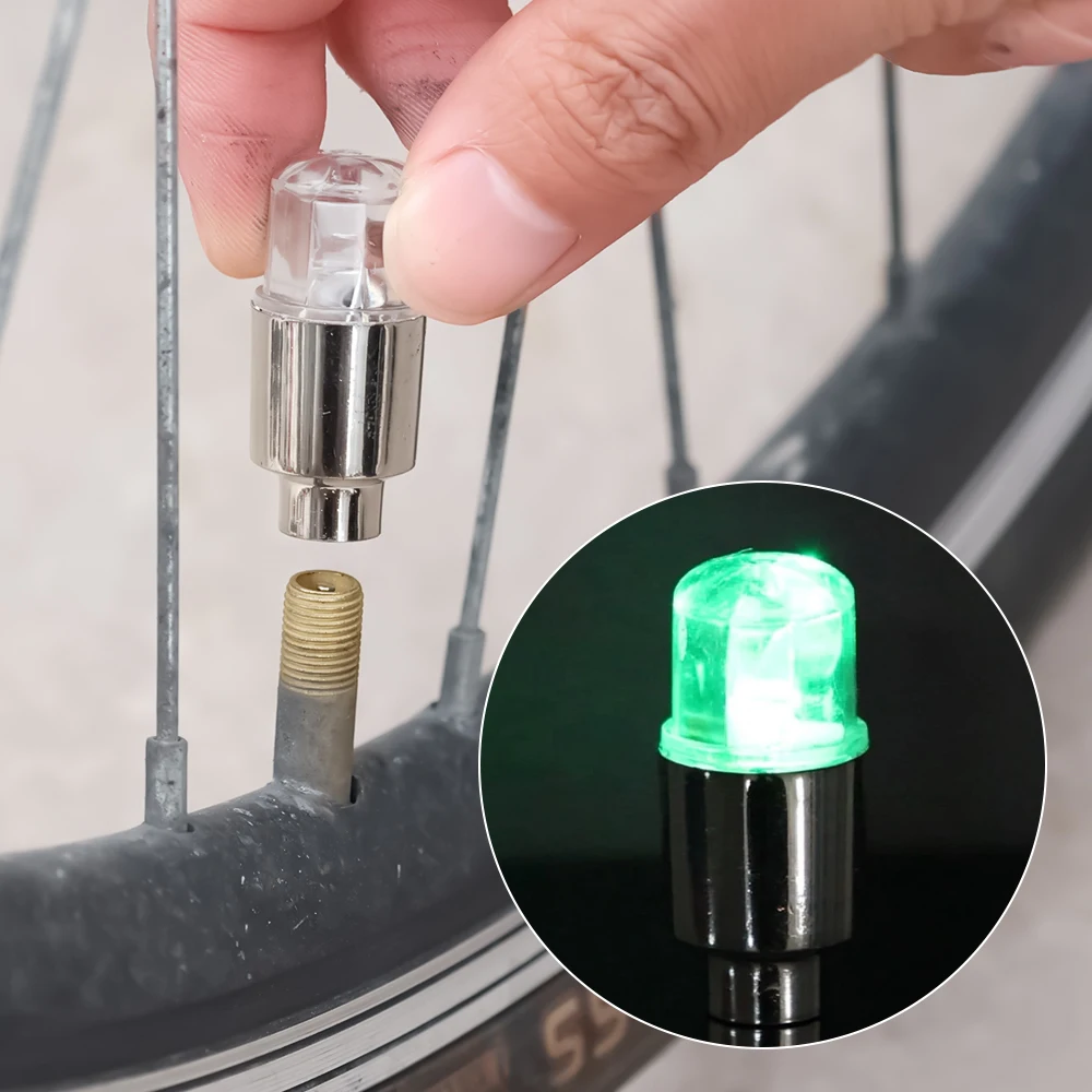 4/2/1Pcs Tire Valve Cap Lights LED Tire Lights for Car Air Valve Caps with Lights for Motorcycles Bicycles Electric Vehicles