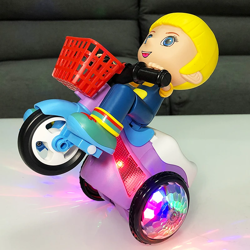 Baby Toys Music Bicycle Colorful Luminous Stunt Rotating Children's Educational Mobile Toys