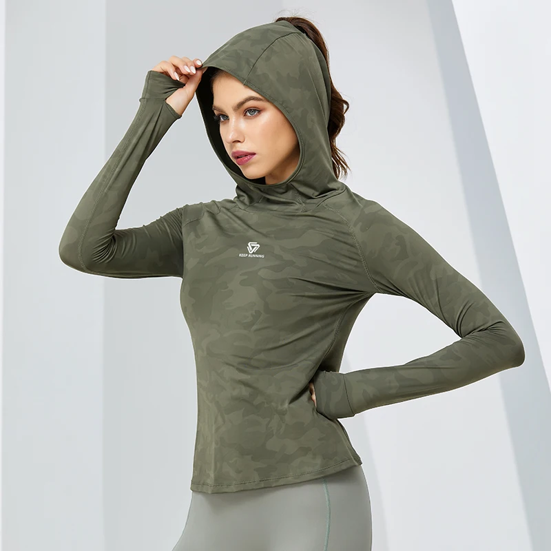 Nowy bluzy sportowe Fitness damski Top z długim rękawem koszulka do jogi i na siłownię T Shirt do biegania szybkoschnący koszulki treningowe z z otworami na kciuki