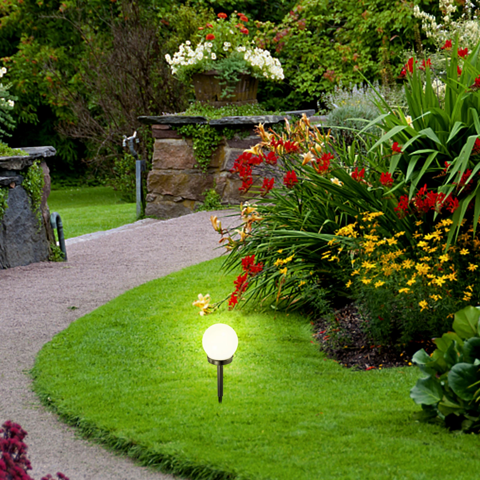 

Walkway Lawn Light Bulb Solar Lights Landscaping Outdoor Waterproof Garden Black Landscape Lighting