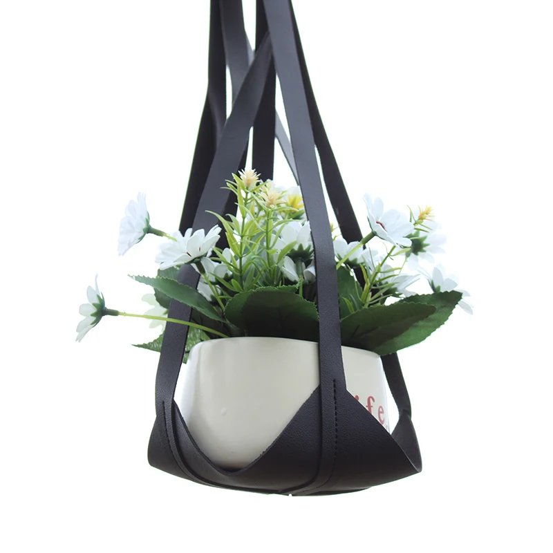 PU Leather Hanging Planter for Indoor and Outdoor, Hanging Plant Stand, Home Decoration