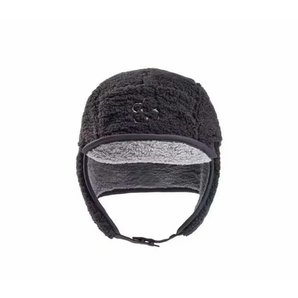 Autumn Winter Lamb Velvet Thunder Hat Windproof Lei Feng Hat Keep Warm Flower Embroidered Cold-proof Flying Hats Women Men