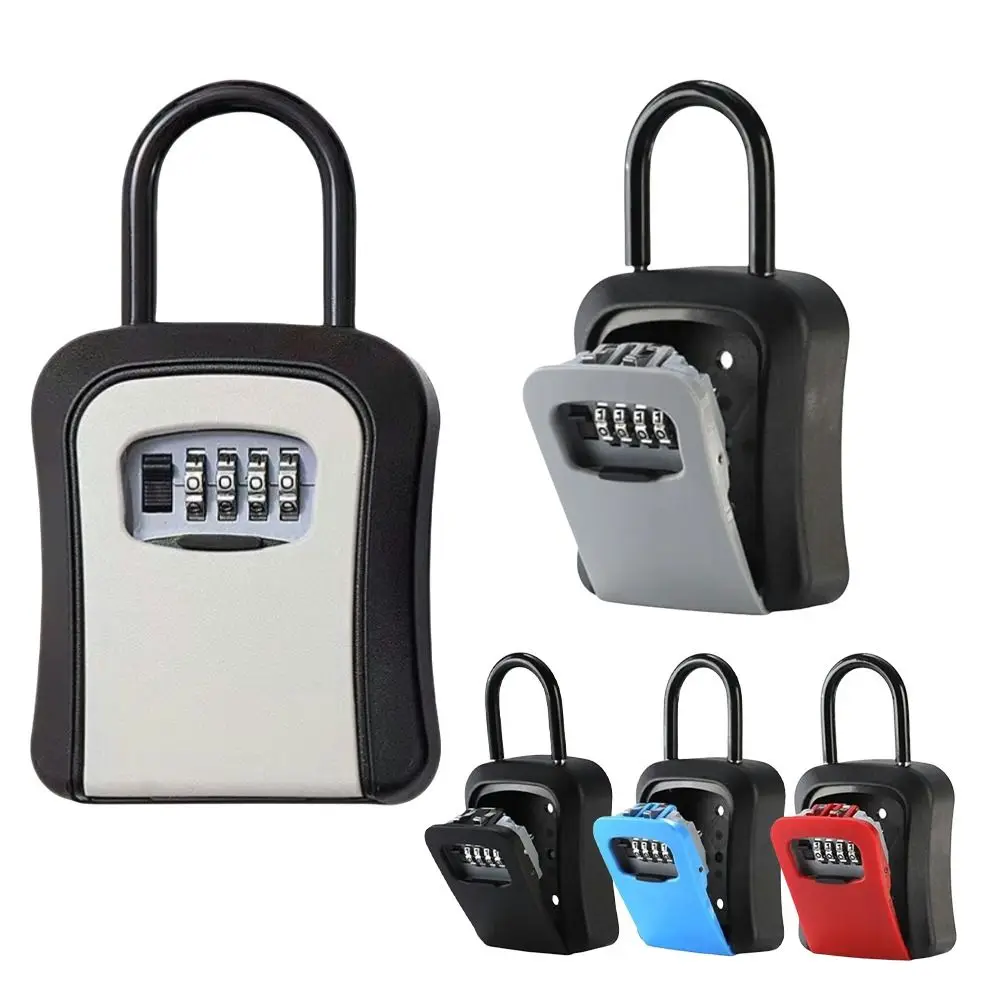 New Steel Wire Key Storage Case 4 Digit Code Waterproof Key Organizer Box Hanging Design Outdoor Key Boxes Outdoor Use