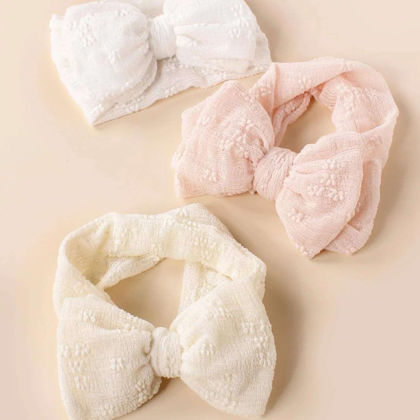 3PcsSoft تنفس شبكة الطفل عقال مزدوجة الطبقات القوس مرونة عالية أغطية الرأس مناسبة أغطية الرأس للرضع الأطفال الصغار