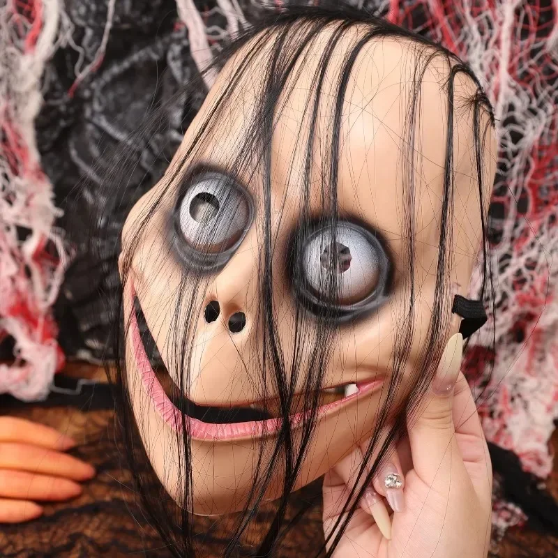 Creepy Halloween Evil Clown Maschera Full Face Cosplay Scherzo Prop Spaventoso Costume da festa Decorazione horror in plastica leggera e durevole