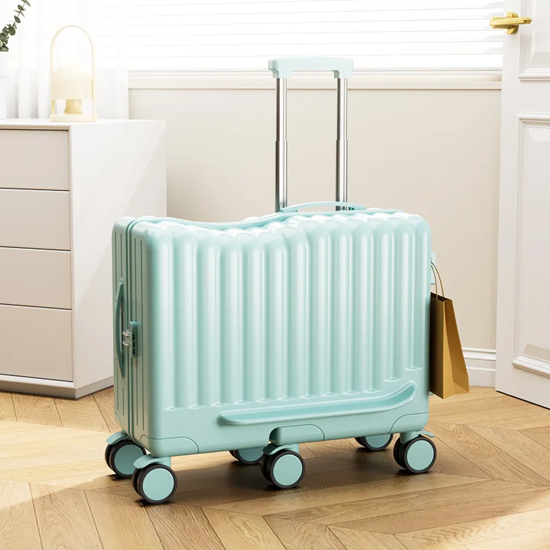 Easy Travel Companion Kids Luggage Suitcases Travel Bag New Child Riding Suitcase Luggage with Password Lock 6 Wheel Spinner