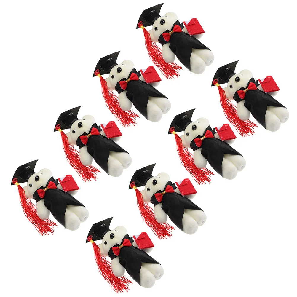 

8pcs Graduation Gift Bear Dolls Premium Material Safe Simple Excellent Workmanship Mini Adorable Graduation Bear Bouquet