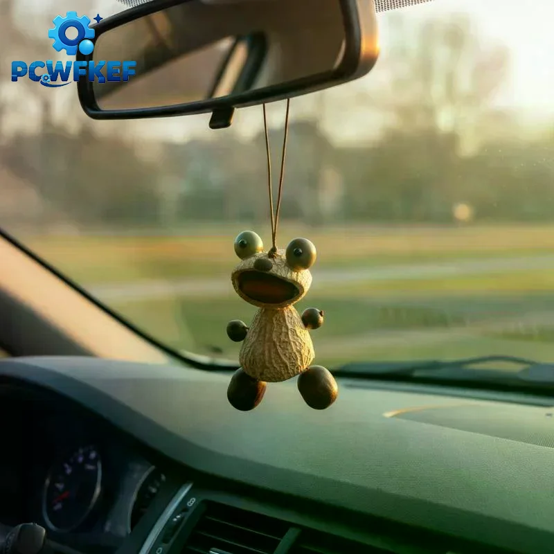 Eco-friendly Natural Nut Shell Cute Doll Pendant Handcraft Creative Walnut Funny Tongue Bag Keychain For Backpack Car Decor Gif