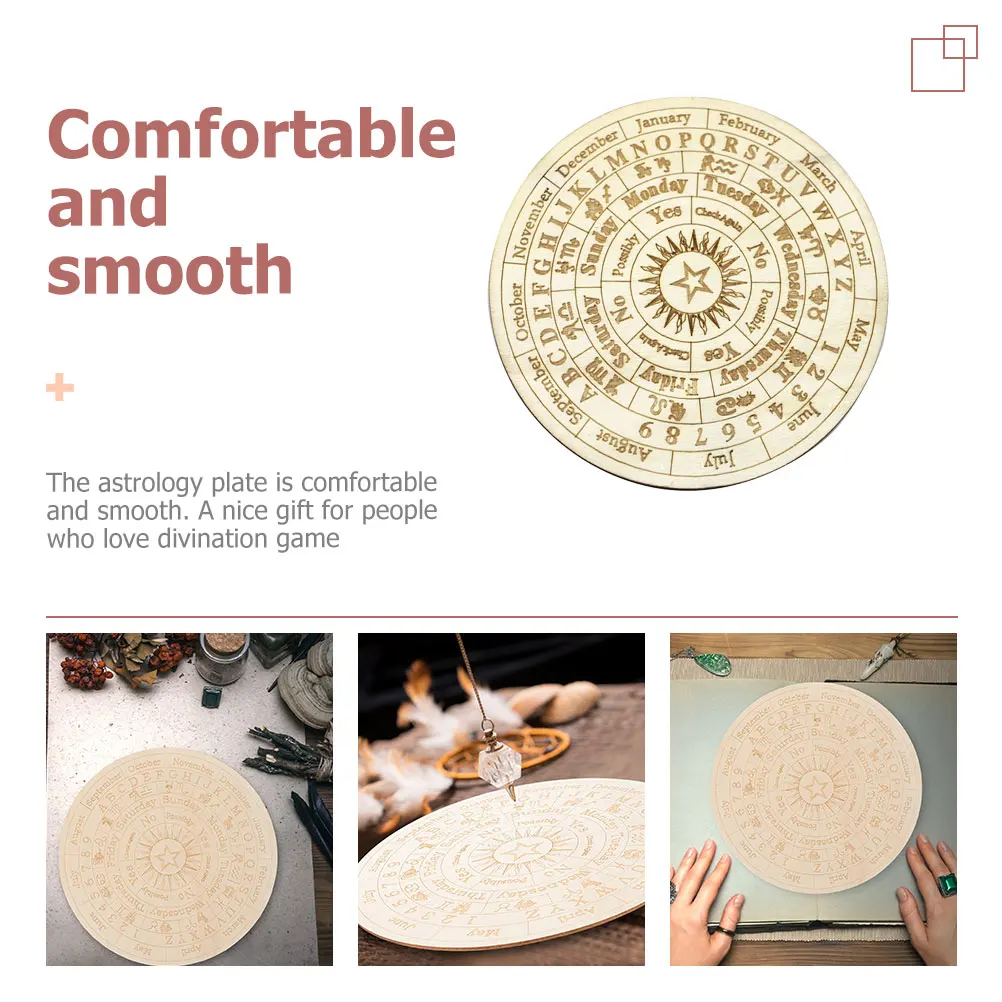 

Carved Pattern Divination Board Wooden Decorative Panel Accessories Supplies Dowsing