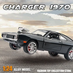 1:24 Challenger 1970 Fast & Furious 7 Alloy Car Model Diecasts Zabawka z dźwiękiem i światłem Pojazdy Dekoracja Zabawki Dla Dzieci Prezent