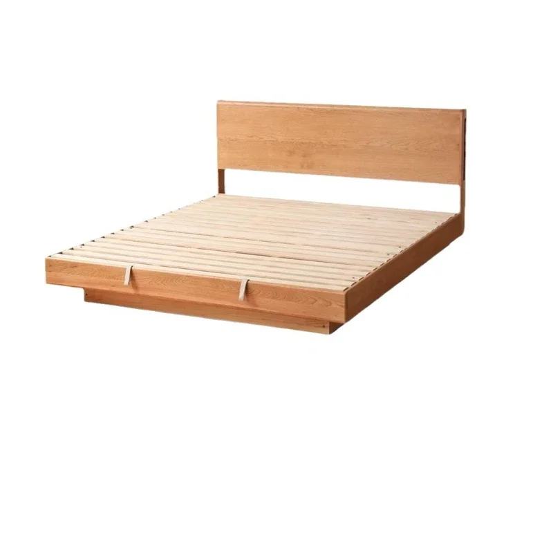 All solid wood box storage bedroom cherry wood luminous galaxy suspension bed log wind double