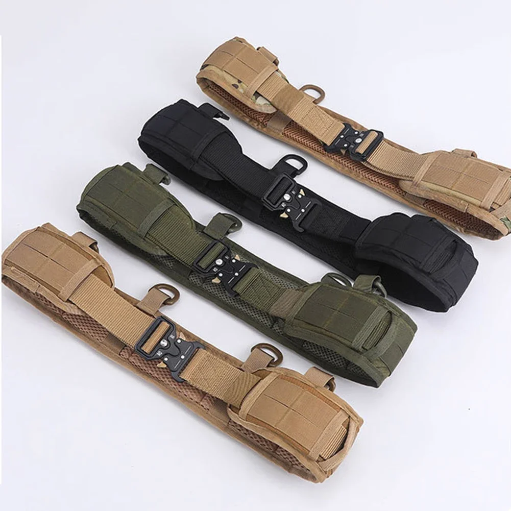 Cintura tattica da uomo Molle Battle Belt Airsoft Army Combat Outdoor CS Hunting Paintball cintura imbottita in vita regolabile