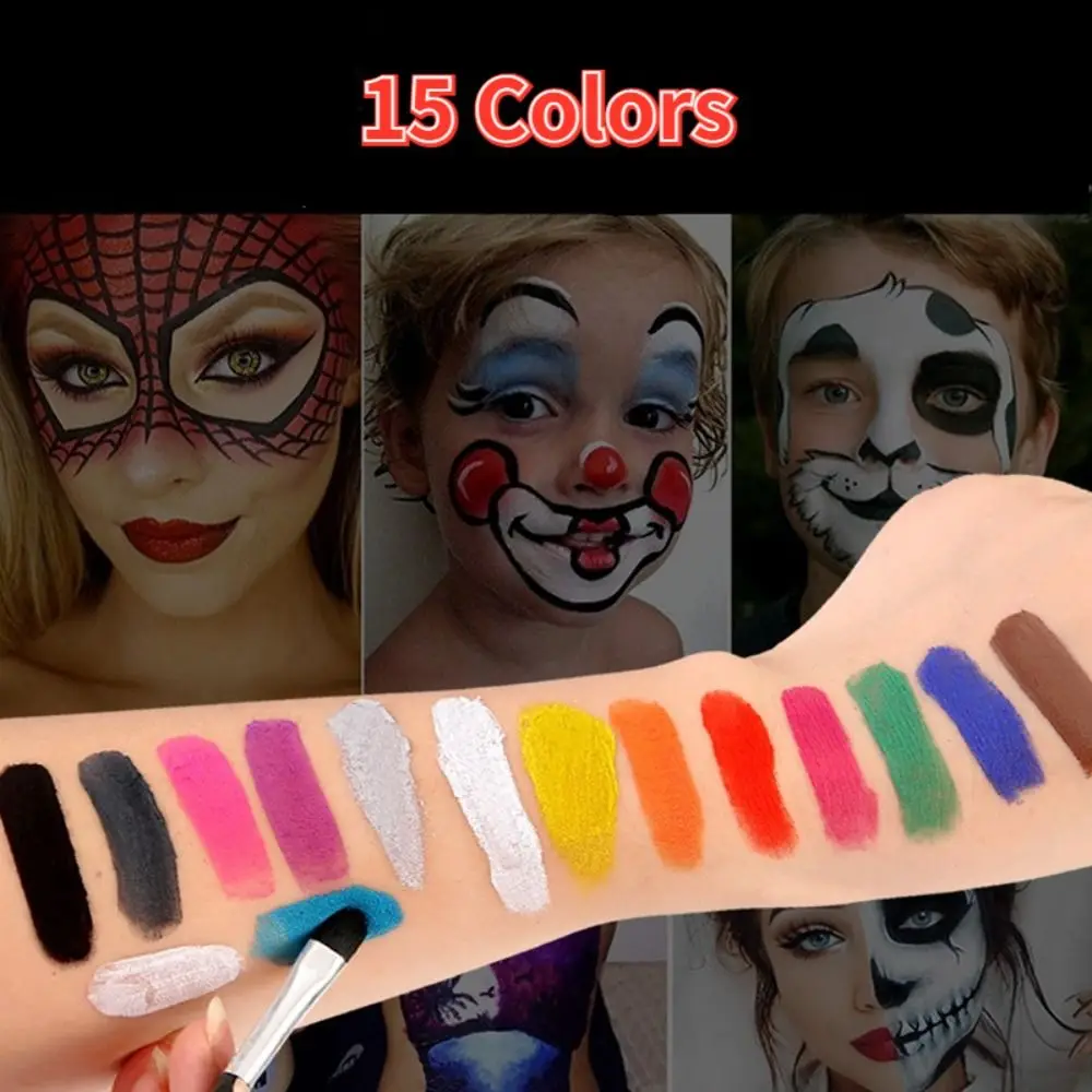 Professional Face Body Oil Paints 15 Colors Non Toxic Body Art Painting Pigment Halloween Makeup Tool Safe