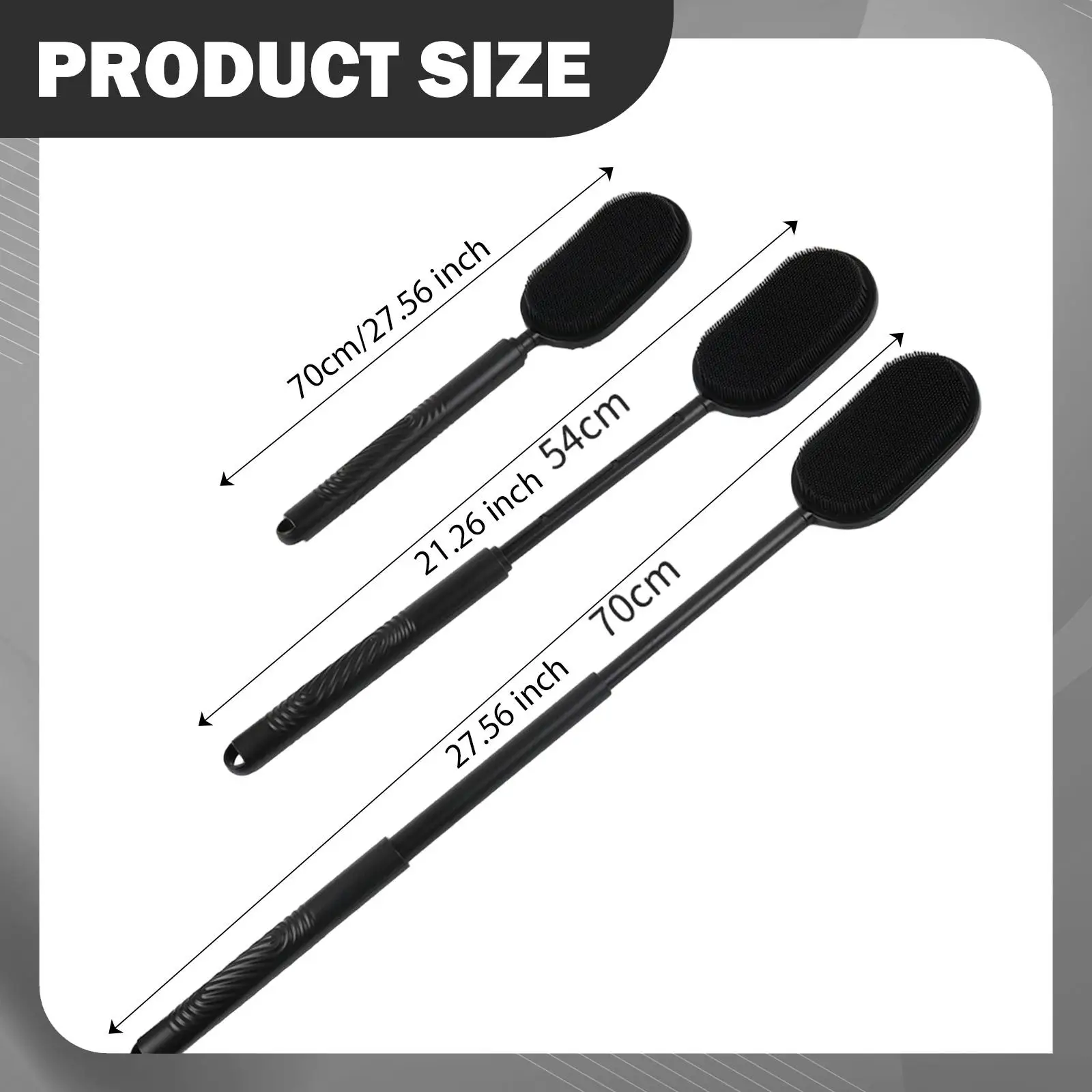 فرشاة حمام بمقبض قابل للتعديل من السيليكون، منظف دش مضاد للانزلاق، مزدوج الجوانب لكبار السن والرجال والنساء #6