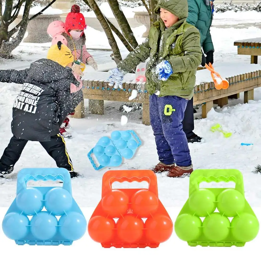 1 Pc Durable Winter Fight Clip Toy Plastics Anti-Slip Handle Double Snow Ball Mold Children Outdoor Snow Beach Play Supplies