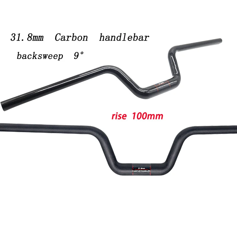 

rise/drop 100mm 31.8mm MTB Heightened Handlebar Horizontal Angle Swallow Handlebar Bike Handlebar back sweep 9° 600-760mm