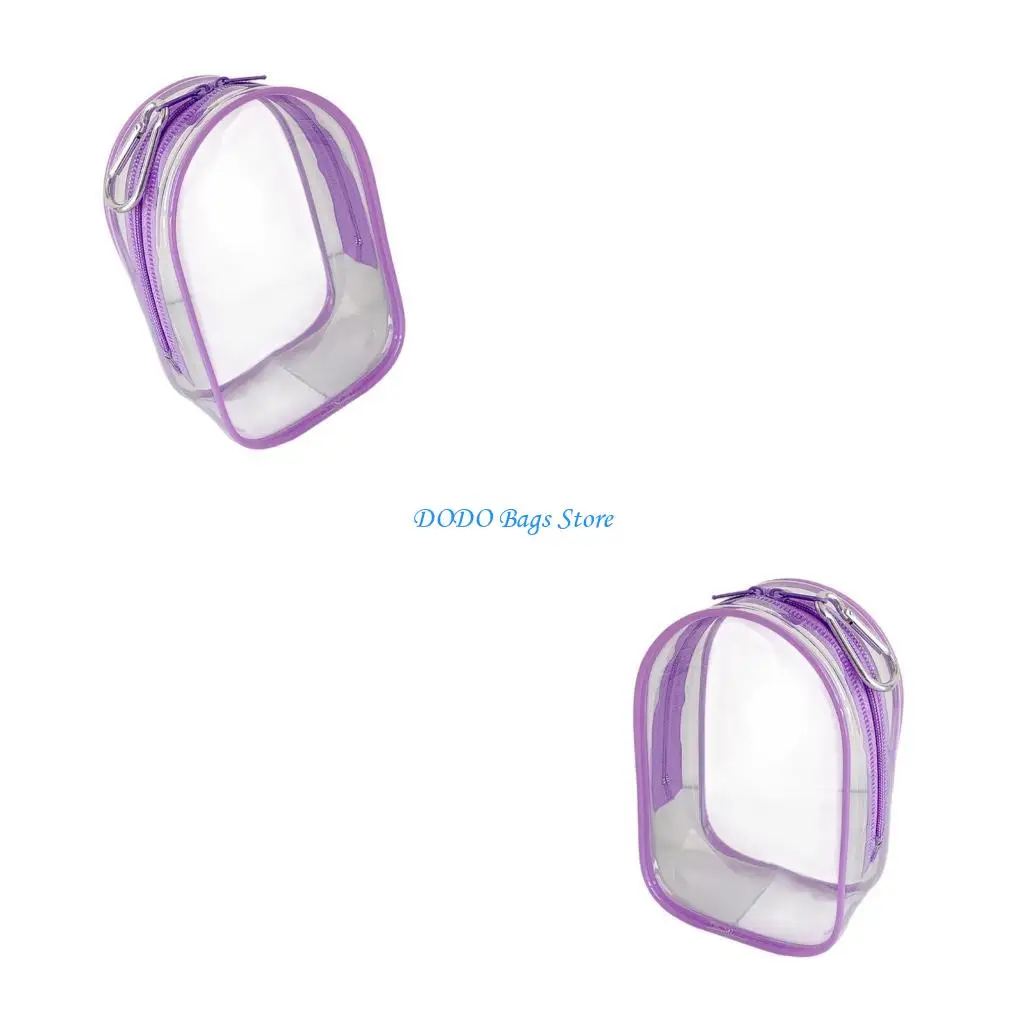 

Sealed Zipper Cotton Plush Protector Bag Transparent View Lightweight Collectible Doll Case with Hook