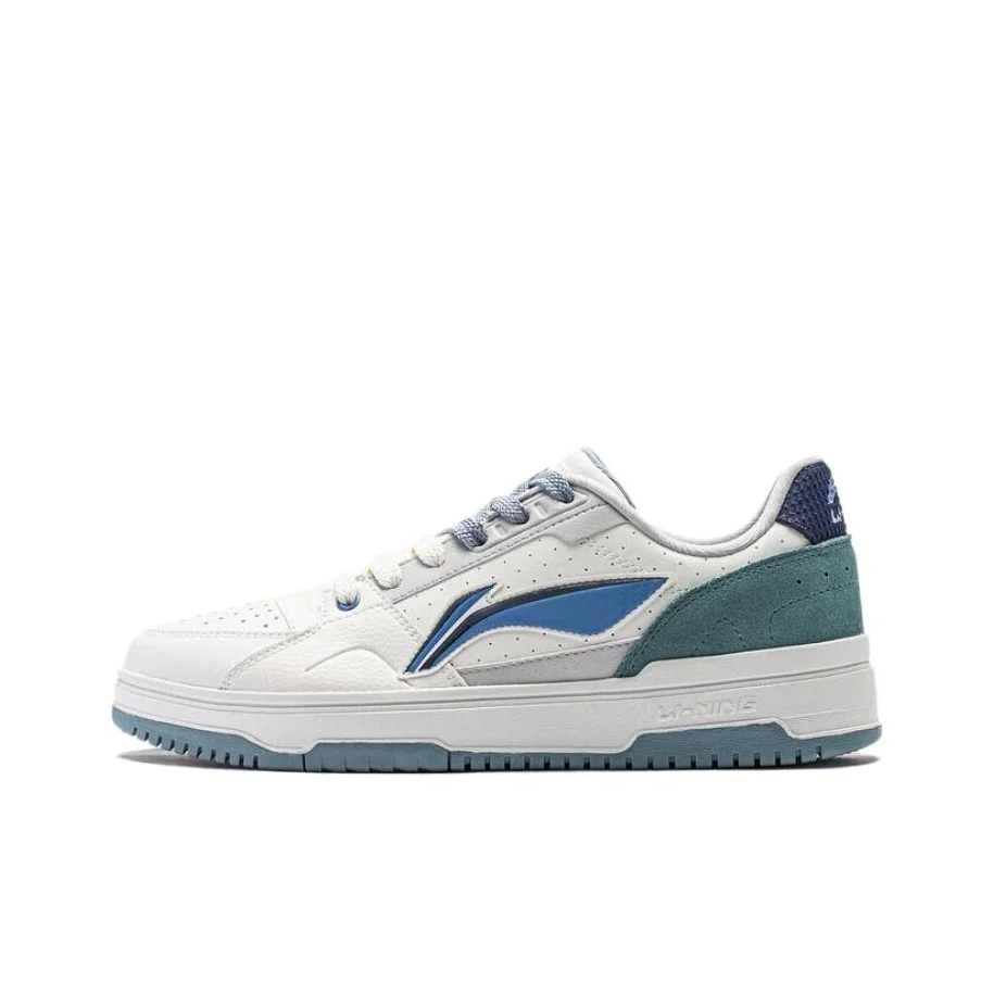 Li Ning Tianji 2.0 Slip Resistant Low top Skateboard Shoes Men's White Gray Green AGCT345-4