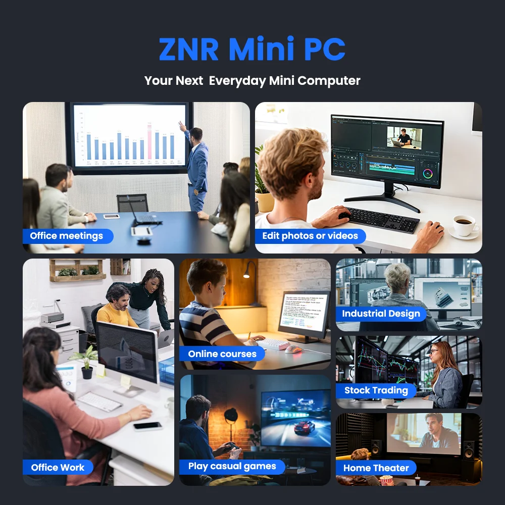Texhoo MINI PC AMD Ryzen7 5800H R5-7530U 5625U 16G DDR4 2666MHz 512G SSD WIFI6 BT5.2 Desktop Mini Computers Dual 4k Display