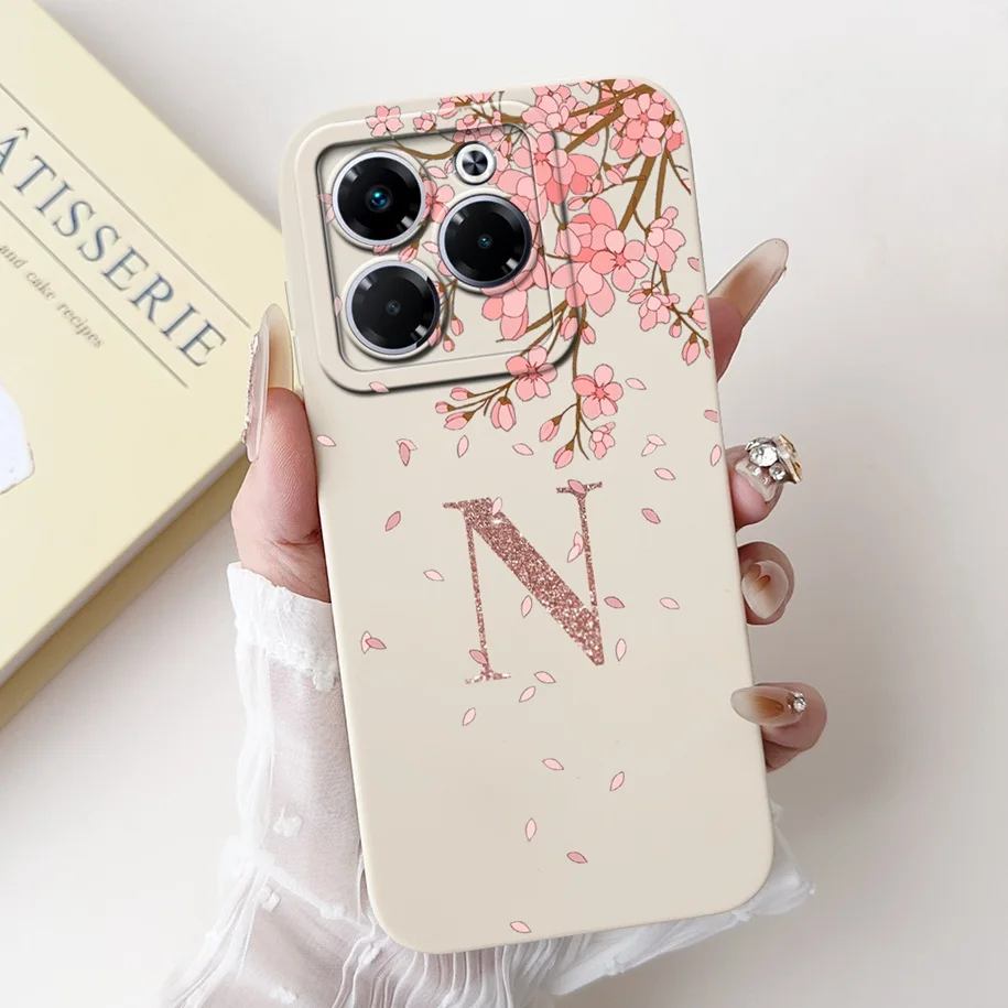 For Infinix Note 40X 5G Case Fashion Letters Crown Flower Soft Silicone Back Protective Cover For Infinix Note40X 5G X6838 Coque