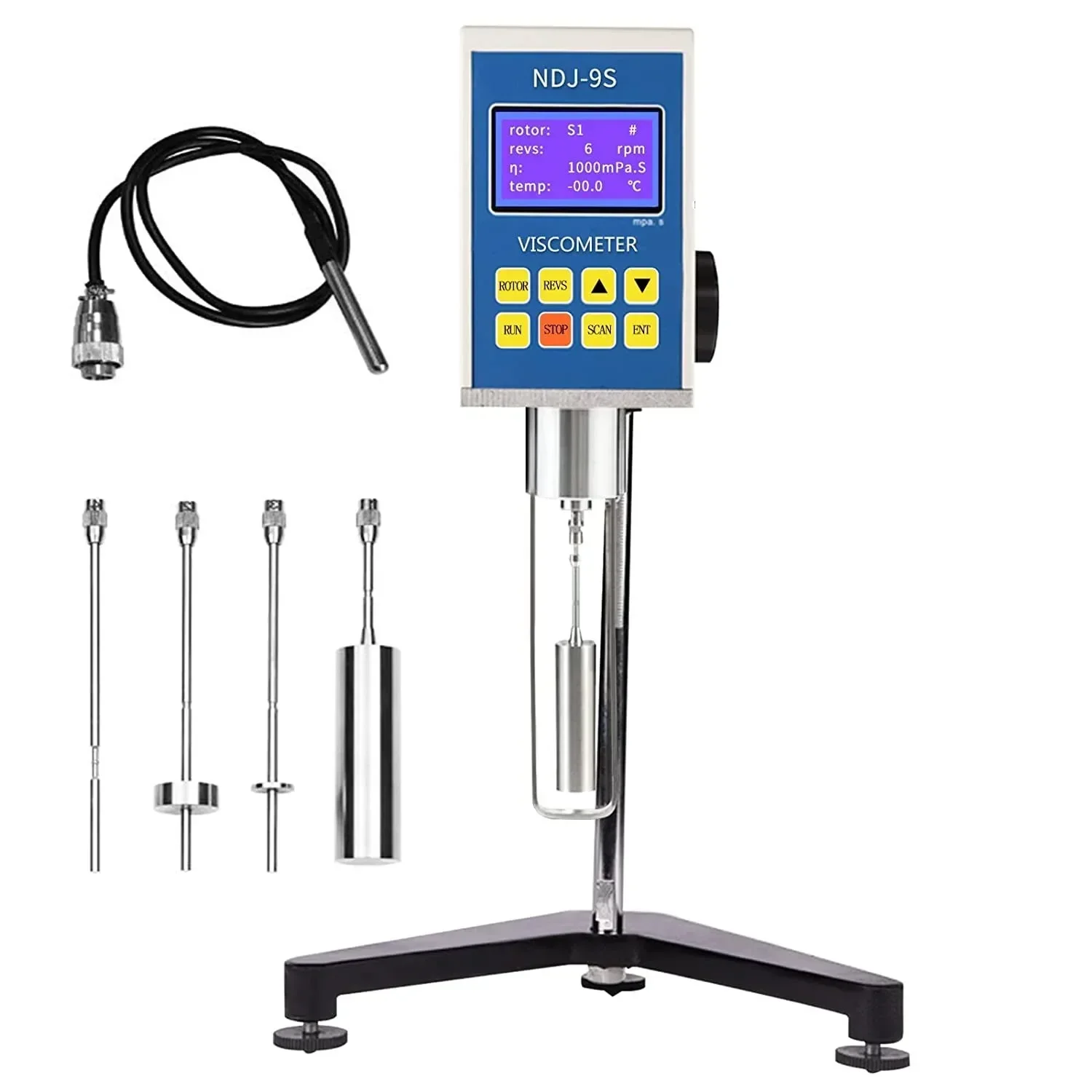 NEW In Stock NDJ-9S Digital Viscometer Cosmetics Brookfield with Thermometer Probe and #0 Rotor