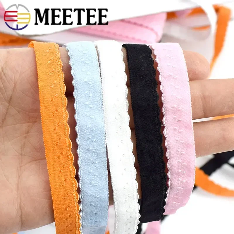 22/45Meters Nylon Elastic Band 11mm Lace Trim for Underwear Bra Shoulder Strap Belt Tape DIY Craft Sewing Material Accessories