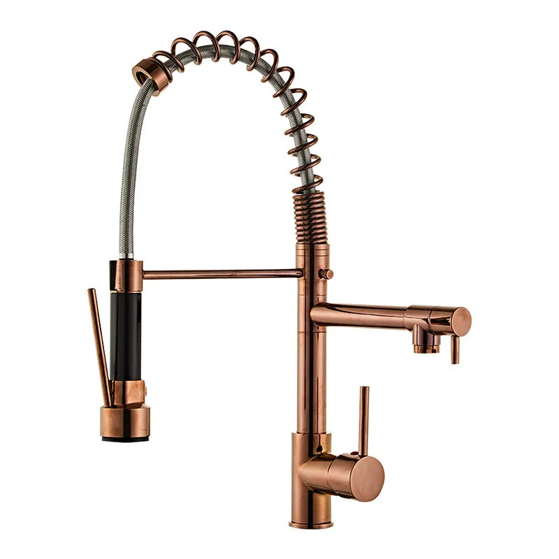 kitchen faucet vanity water tap Rotating sink  Tuqiu Pull out Kitchen  Rose Gold kitchen sink Mixer tap