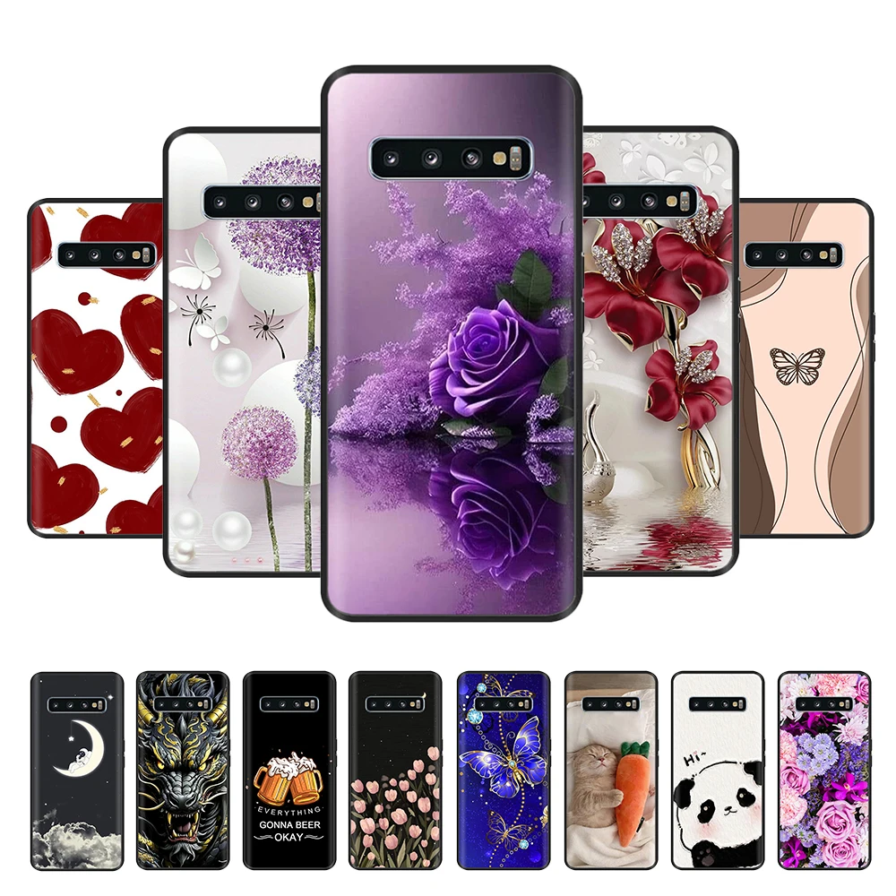Für Samsung Galaxy S10 Handyhülle Weiche, glatte, flüssige Silikon-Vollschutzhüllen für Samsung S10 Plus S10+ S10 Rückseite