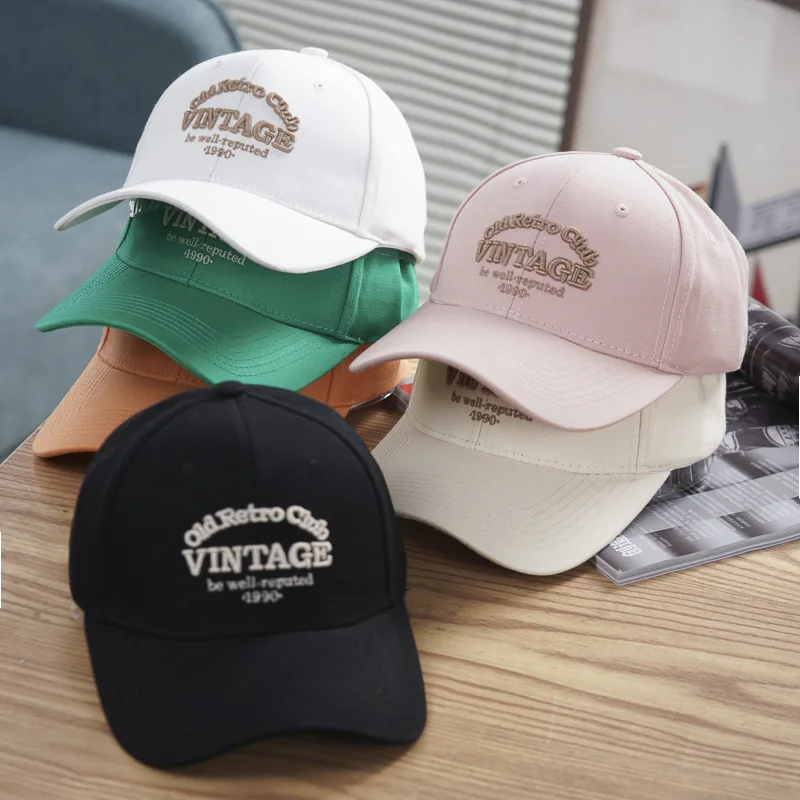 Korean Fashion Candy Color Peaked Cap, Hard Top Letter Design Breathable Sun Protection Baseball Hat for Ladies