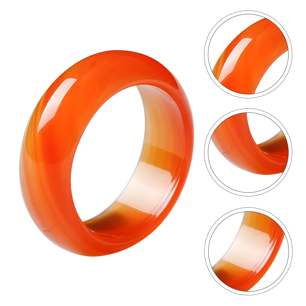 

Chalcedony Agate Band Rings Women Carnelian Jewelry Natural