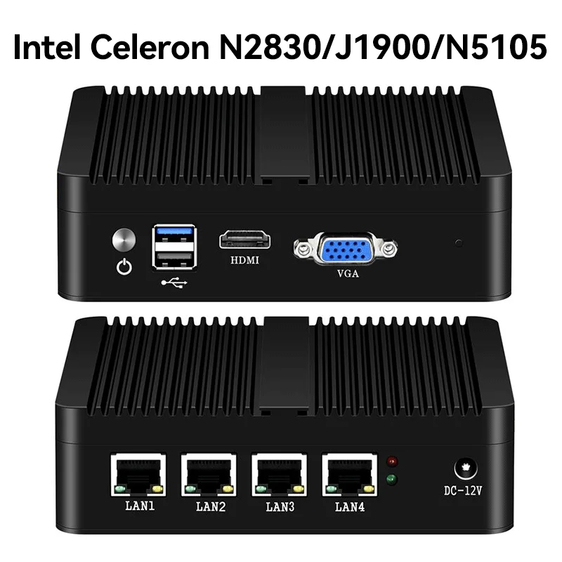 Imagem -03 - Mínimo Fanless Intel N100 J1900 N2840 N5105 J4125 4x2.5g Ethernet Apoio Windows Linux Pfsense Opnsense Openwrt Virtul pc