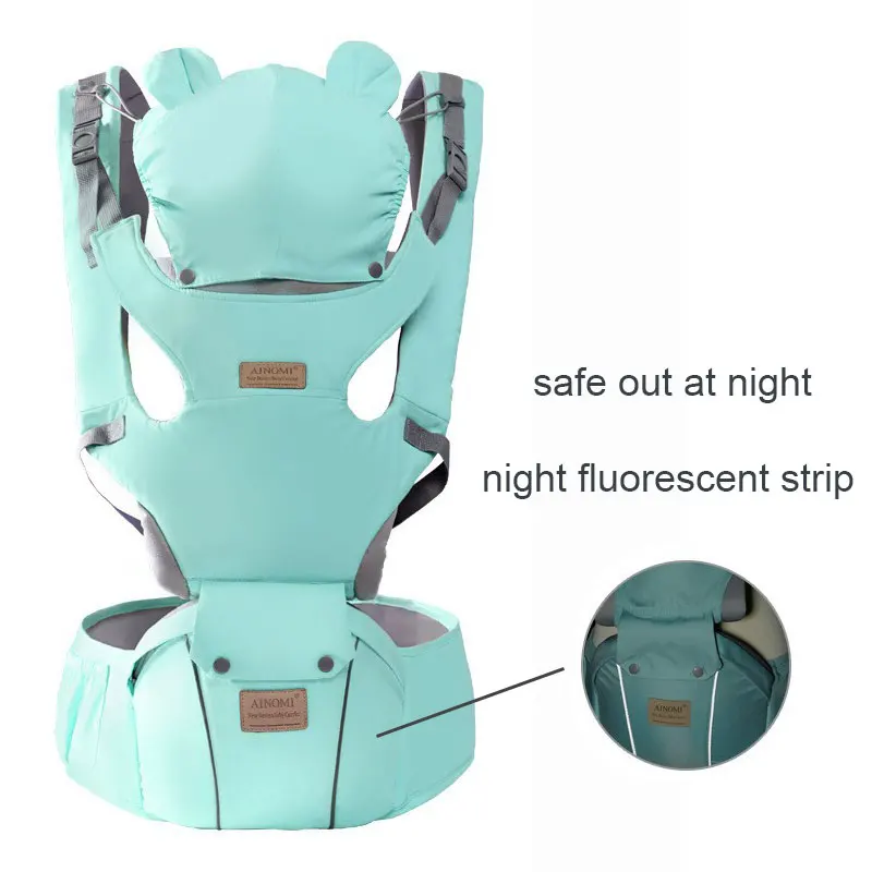 حامل Hipseat للأطفال متعدد الوظائف مع قبعة مقاومة للرياح ، حقيبة ظهر مريحة ، حبال للرضع ، حقيبة الكنغر لفصل الشتاء ، 0-3 سنوات