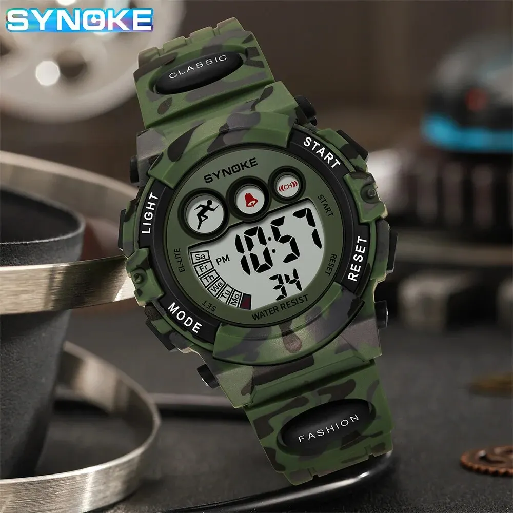 SYNOKE Student Sport Watches For Kids Colorful Electronic Watches 50M Waterproof Clock Children Digital Watch For Boys Girls