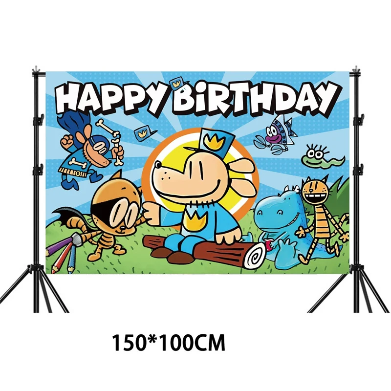 Dog Man Cosplay Buon compleanno Sfondo Sfondo cartone animato Decorazione morbida Petey il gatto Fan per bambini Accessorio decorativo Regalo di Natale