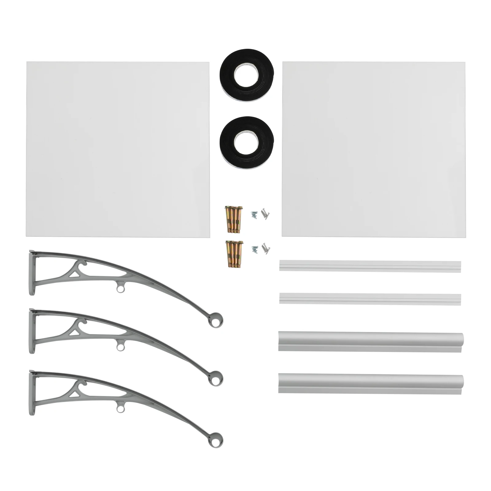 Vordach für Haustür 120 X 60 cm Transparentes Bogen-Vordach Aluminiumlegierungs-Halterung Maximallast 440,92 lbs Dach-Vordach Regenschutz – Detail 6