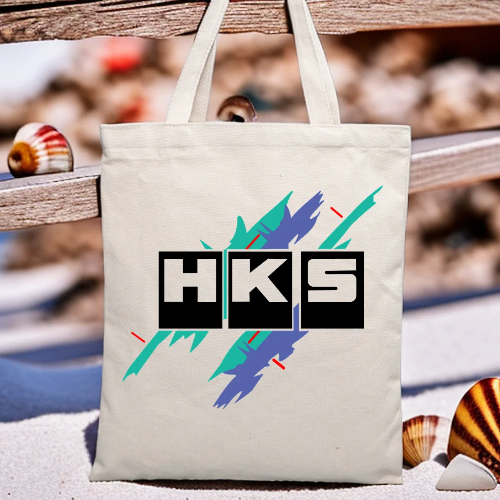 Fashion womens Shopper Bags Canvas Tote Bag Limited HKS Power and Sportser Performance Turbo Logo Women Bag