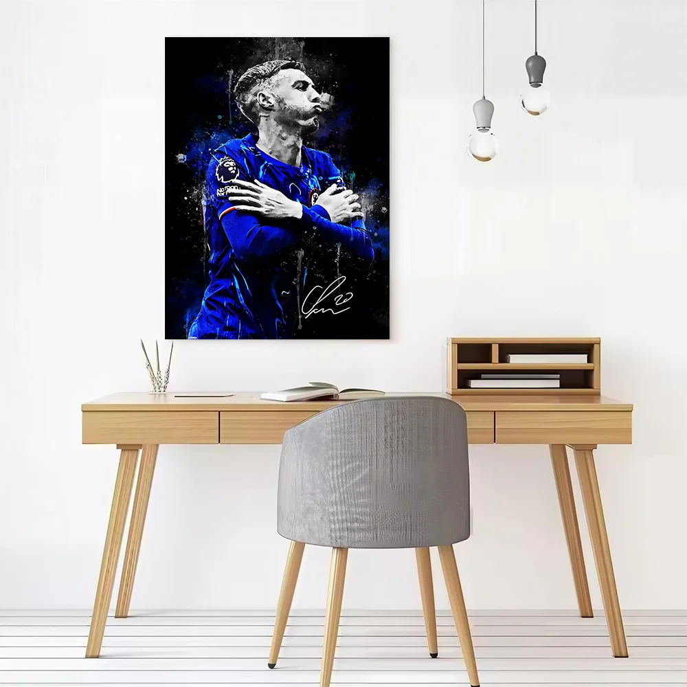Cole Palmer in Blue Jersey Printed Canvas Wall Art Customizable Paintings Poster Perfect Gift for Modern Home Decorations Mural